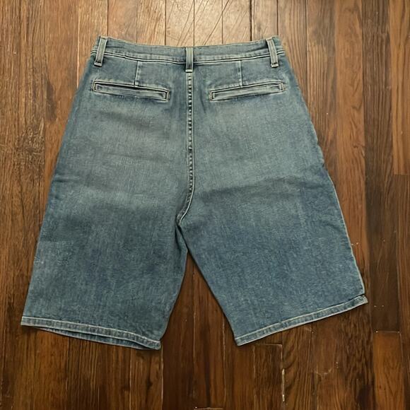 NILI LOTAN high waisted long denim shorts size 29 retails $350 new - Picture 5 of 14